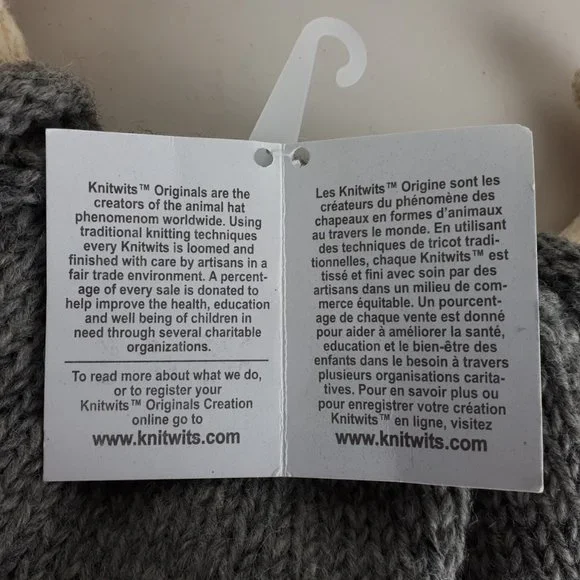 DeLux Knitwits Grey Viking Pilot Knit Hat - Picture 12 of 12